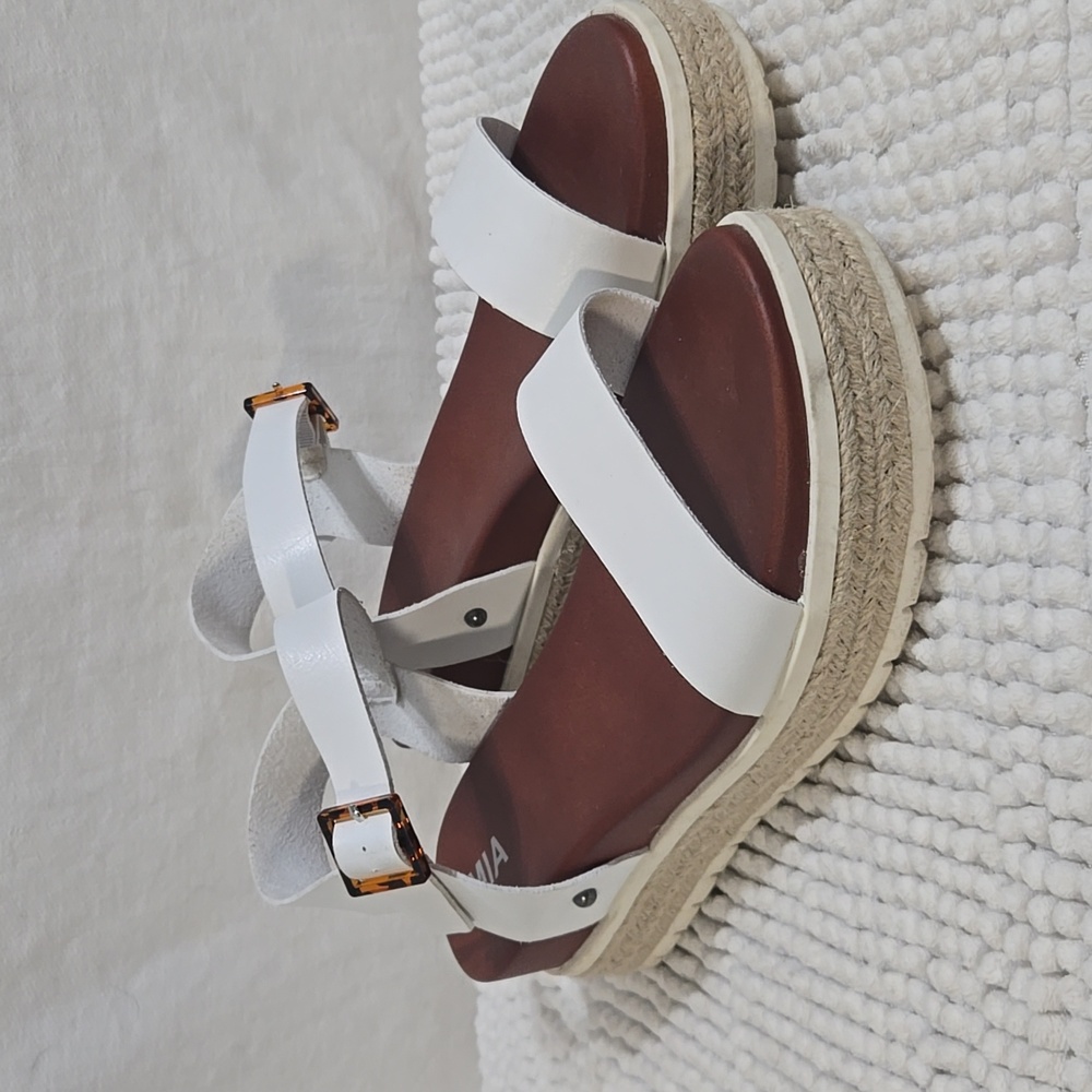 Mia Espadrille Platform Sandal Size 11 White